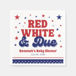 Red, White and Due 4 July Patriotic Baby Shower Serviette