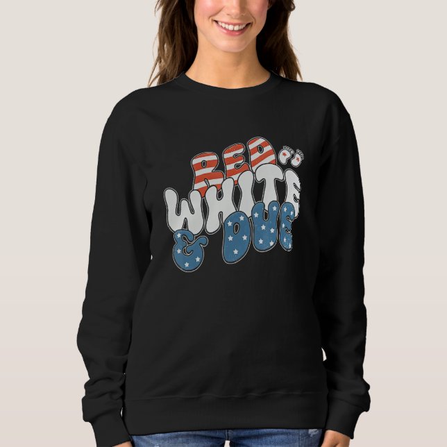 Red White And Due 4th Of July USA Baby Reveal Amer Sweatshirt (Vorderseite)