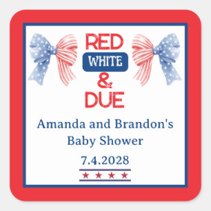Red White and Due Amerikanische Unabhängigkeitstag Quadratischer Aufkleber