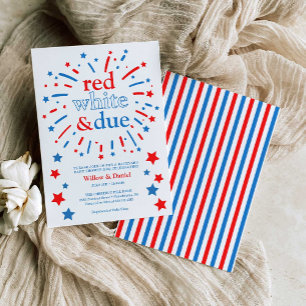 Red White and Due Baby Dusche Einladung
