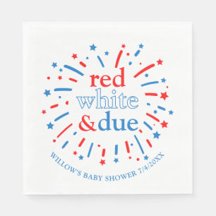 Red White and Due Baby Dusche Napkins Serviette