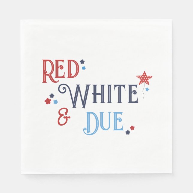 Red White and Due Baby Shower Invitation Serviette (Vorderseite)