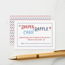 Red White and Due Diaper Raffle Card Begleitkarte