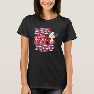 Red White and Moo Patriotic Cow USA Flag 4. Juli T-Shirt