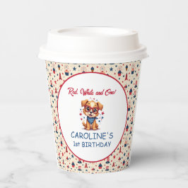 Red, White and One! 4th of July First Birthday  Pappbecher