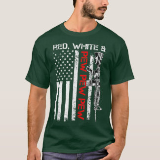 Red White and Pew Patriotic Pro Gun AR15 Rifle USA T-Shirt
