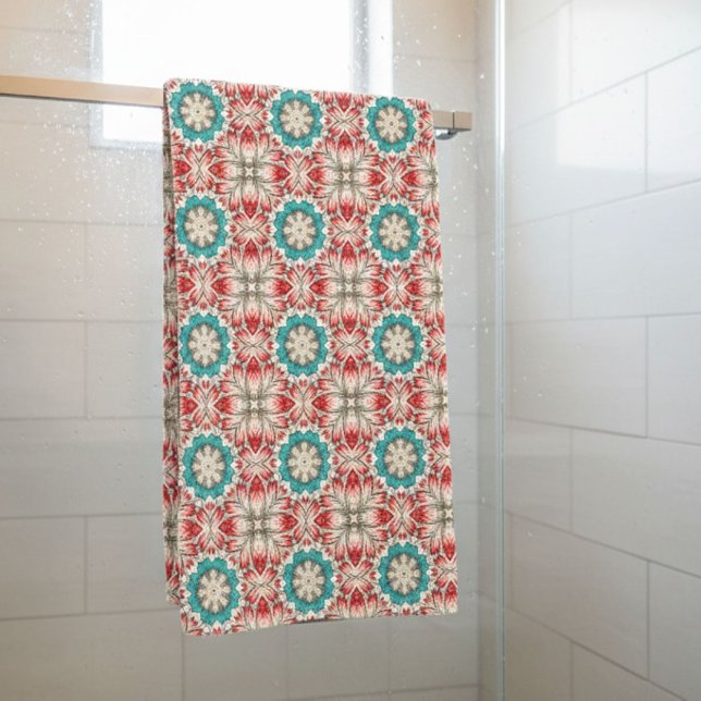 Red White And Teal  Bath Towel Set (Von Creator hochgeladen)