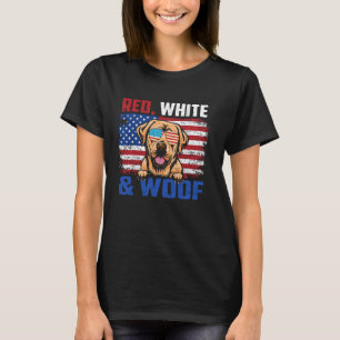 Red White and Woof Red Labrador Dog Lover USA 4. T-Shirt
