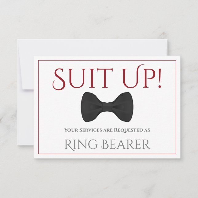 Red & White Anzug Up Be My Ring Beaters Fun Bow Kr Karte (Vorderseite)
