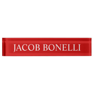 Red White Attractive Charming Business Namplate Namensplakette