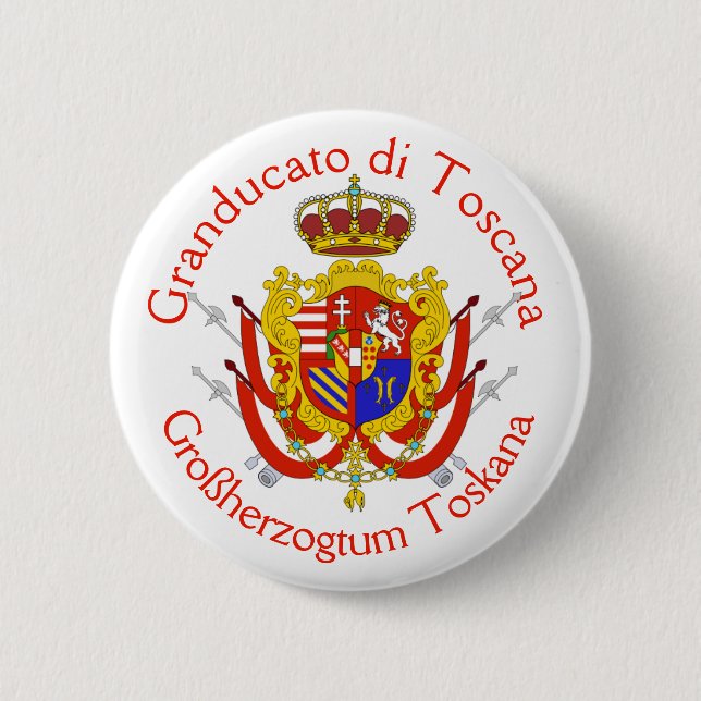 Red White Banner Großherzogtum Toskana Button (Vorderseite)