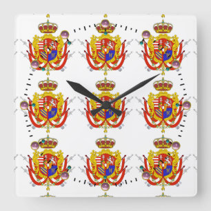 Red White Banner Großherzogtum Toskana Quadratische Wanduhr