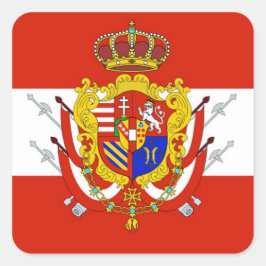 Red White Banner Großherzogtum Toskana Quadratischer Aufkleber