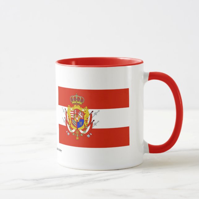 Red White Banner Großherzogtum Toskana Tasse (Rechts)