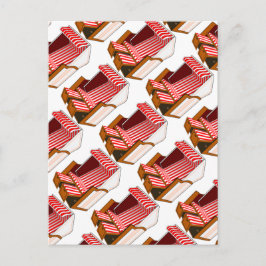 Red & White Beach Stühle als Postkarte