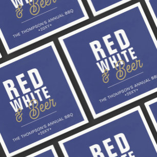 Red White & Beer 4. Juli Party Paper Serviette