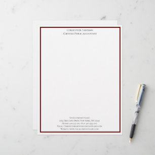 Red White Beruflich Business Personalisiert Briefbogen