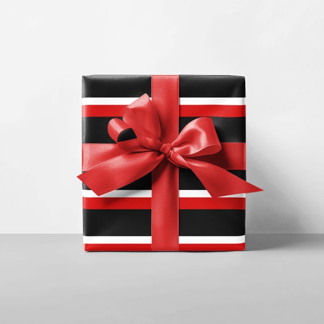 Red White Black Colorblock Geschenkpapier (Red White Black Colorblock Wrapping Paper)