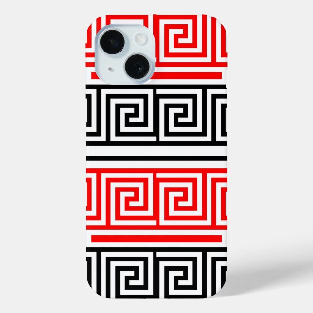 Red White Black Grikey Fret Pattern Design Case-Mate iPhone Hülle (Rückseite)