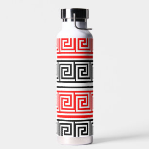 Red White Black Grikey Fret Pattern Design Trinkflasche
