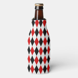 Red White Black Harlequin Diamond Pattern Flaschenkühler
