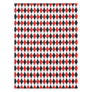 Red White Black Harlequin Diamond Pattern Tischdecke