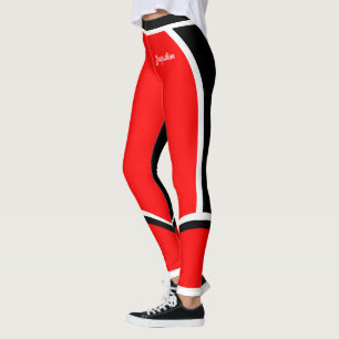 Red White Black (Ihr Name) Leggings