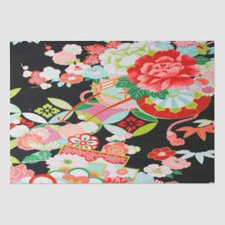 Red White Black Japanisch Kimono Floral Decoupage Seidenpapier