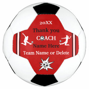 Red, White, Black Personalisiert Soccer Ball Gift