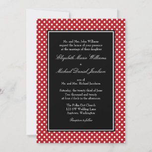 Red White Black Polka Dot Hochzeitseinladungen Einladung