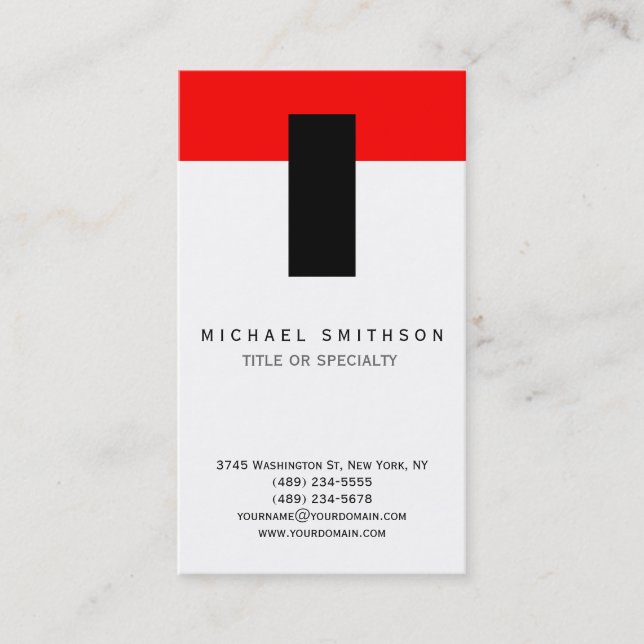 Red White Black Simple Travel Agent Business Card Visitenkarte (Vorderseite)