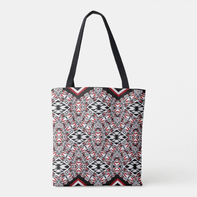 Red, White & Black Tribal Tapestry Tote (Rückseite)