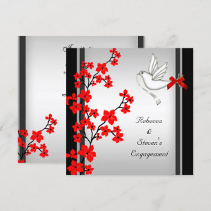 Red White Blossom Black von Engagement Party Einladung