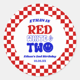 Red White & Blue 4. Juli 2010 Party Runder Aufkleber