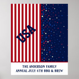 Red White Blue 4. Juli Familienunabhängigkeitstag Poster