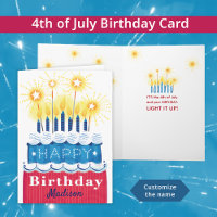 Red White Blue 4. Juli Geburtstag