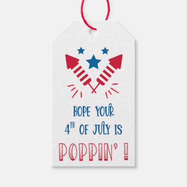 Red White Blue 4. Juli Gefallen Geschenkanhänger (Vorderseite)