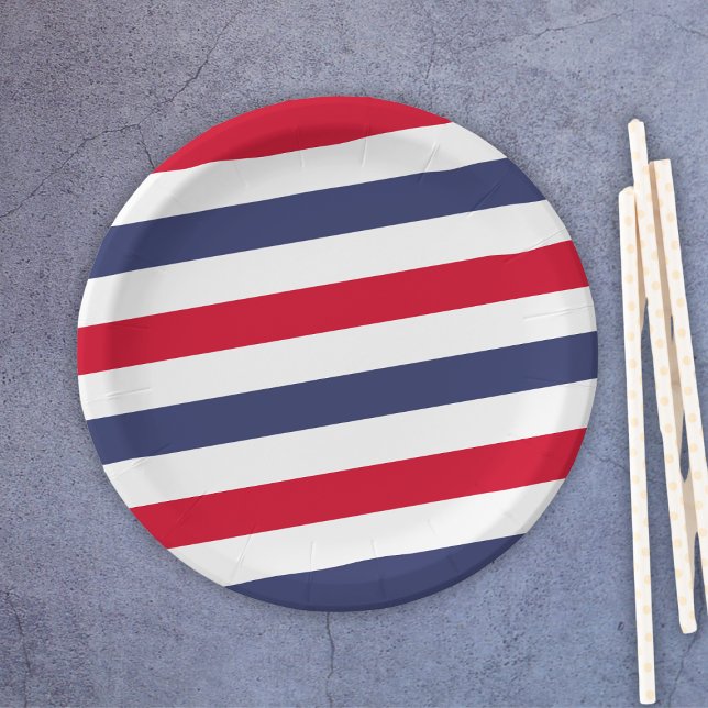 Red White Blue 4. Juli Pappteller (Red White Blue 4th Of July Paper Plates
)