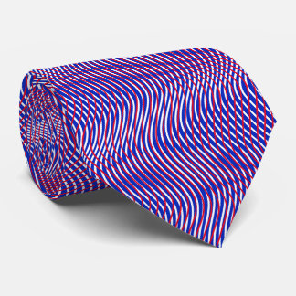 Red White Blue Abstrakt Trippy Wavy Psychedelic Krawatte