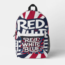 Red White & Blue America Bedruckter Rucksack