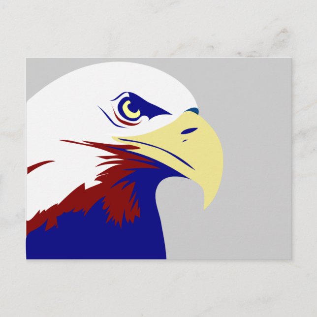 Red, White & Blue American Eagle Postkarte (Vorderseite)