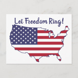 Red White Blue American Flag Lass Freedom Ring Postkarte