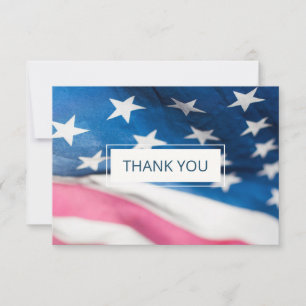 Red White Blue American Flag Patriotic Wedding Dankeskarte