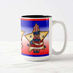Red White & Blue Amerikanische Unabhängigkeitstag Zweifarbige Tasse