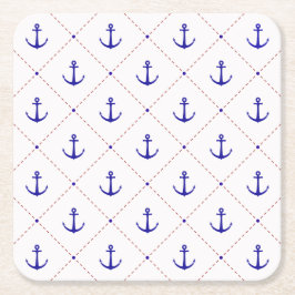 Red White Blue Anchors Away Bootings Rechteckiger Pappuntersetzer