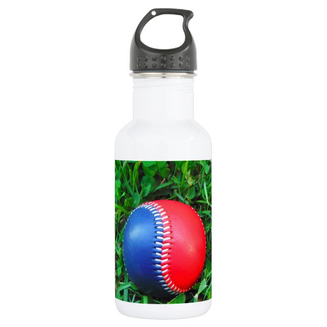 Red White & Blue Baseball Edelstahlflasche (Vorderseite)