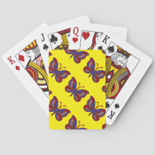 Red White Blue Butterfly Yellow Bicycle Cards Spielkarten