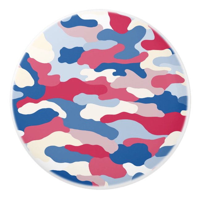 Red White & Blue Camouflage (2) Keramikknauf (Vorderseite)