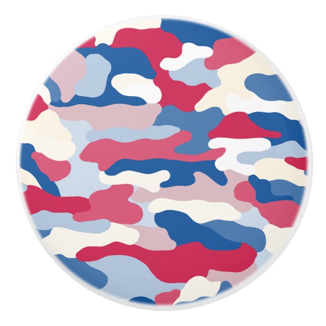 Red White & Blue Camouflage (3) Keramikknauf (Vorderseite)