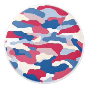 Red White & Blue Camouflage (4) Keramikknauf